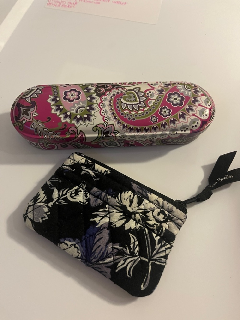 Vera Bradley Black Floral Quilted Coin Pouch and Vera Bradley pencil case